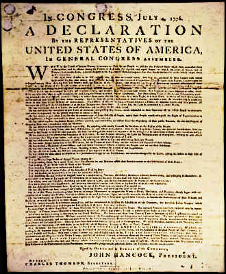 American Declaration of Independence 1776 Document