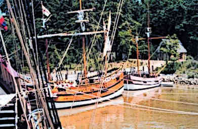 Pilgrim Ship Mayflower Arrives in Virginia North America