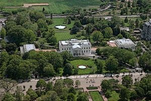 Aerial view of the White House in Washington DC