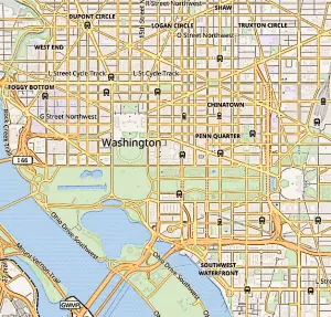 Location map Washington D.C Central
